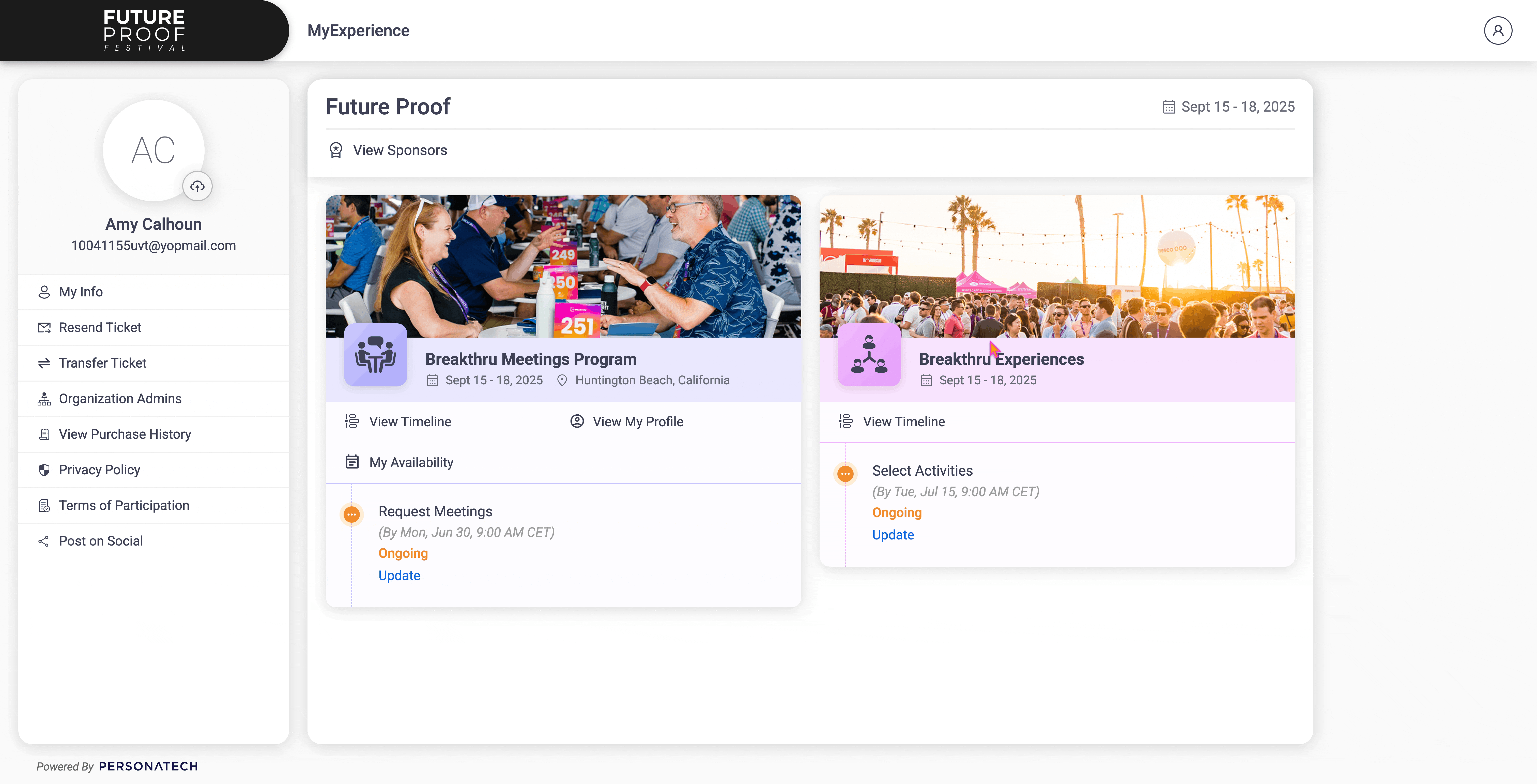 Sponsors - Select Breakthru Experiences